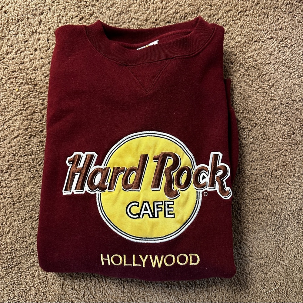 Vintage 90's HARD ROCK CAFE Hollywood Embroidered Sweatshirt